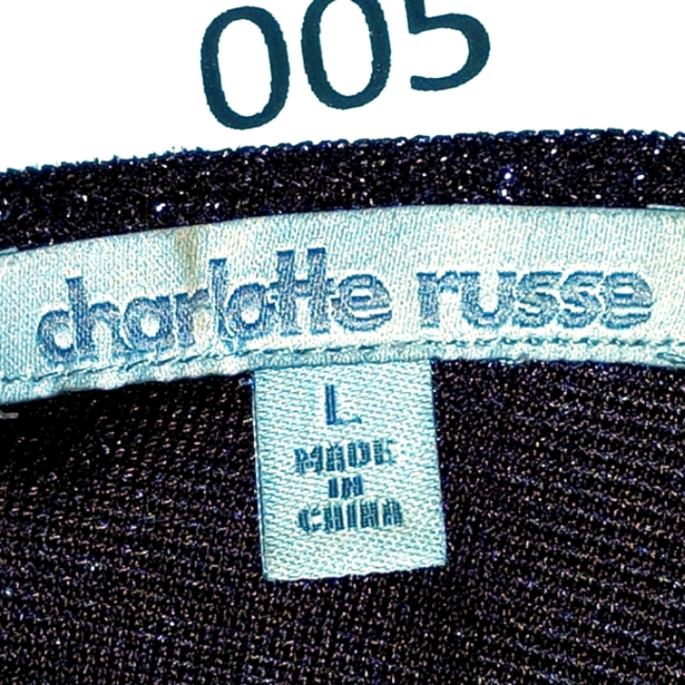 L - CHARLOTTE RUSSE – BLOUSE - BLK/SLVR - Picture 6 of 6